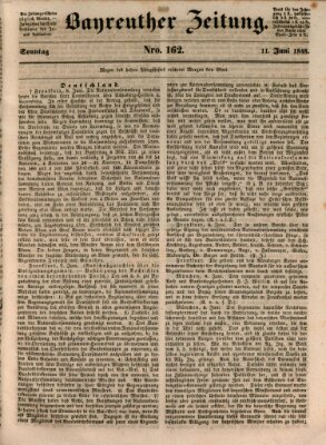 Bayreuther Zeitung Sonntag 11. Juni 1848