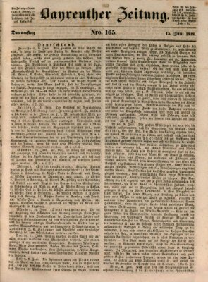 Bayreuther Zeitung Donnerstag 15. Juni 1848