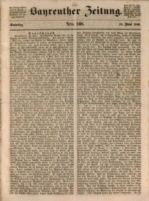 Bayreuther Zeitung Sonntag 18. Juni 1848