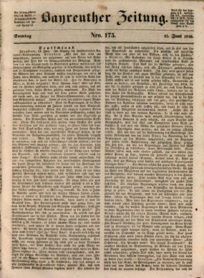 Bayreuther Zeitung Sonntag 25. Juni 1848