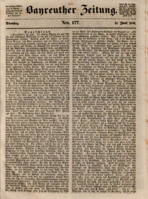 Bayreuther Zeitung Dienstag 27. Juni 1848