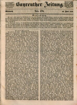 Bayreuther Zeitung Mittwoch 28. Juni 1848