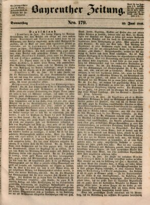 Bayreuther Zeitung Donnerstag 29. Juni 1848