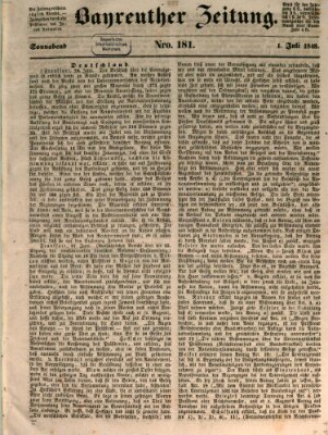 Bayreuther Zeitung Samstag 1. Juli 1848