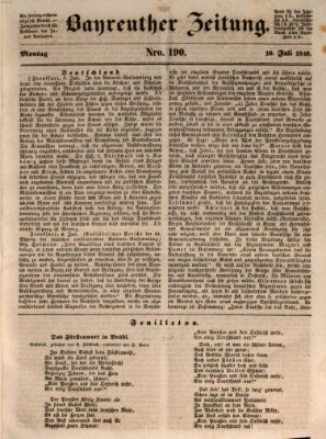 Bayreuther Zeitung Montag 10. Juli 1848