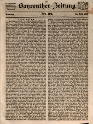 Bayreuther Zeitung Dienstag 11. Juli 1848