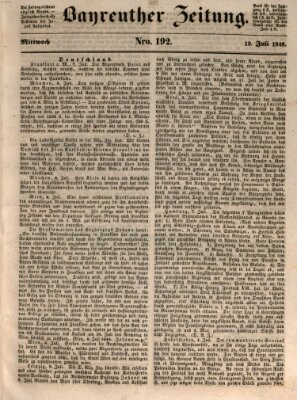 Bayreuther Zeitung Mittwoch 12. Juli 1848