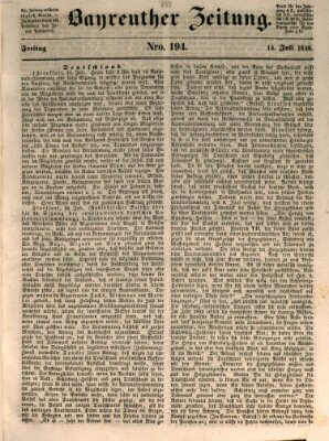 Bayreuther Zeitung Freitag 14. Juli 1848