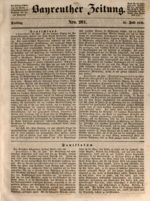 Bayreuther Zeitung Freitag 21. Juli 1848