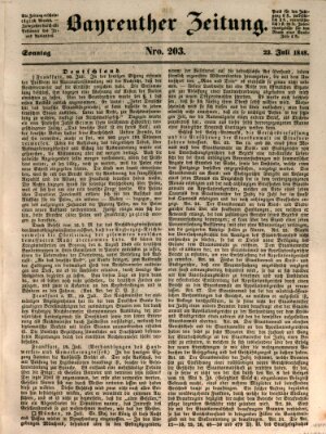 Bayreuther Zeitung Sonntag 23. Juli 1848