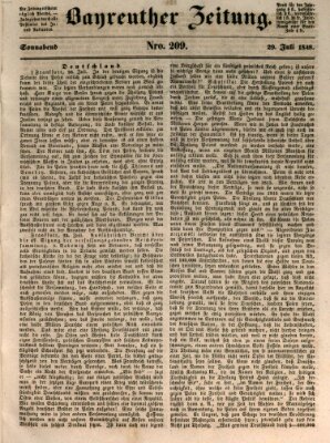 Bayreuther Zeitung Samstag 29. Juli 1848