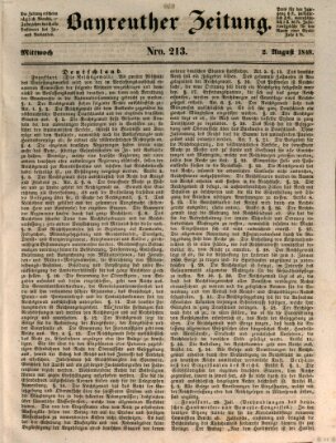 Bayreuther Zeitung Mittwoch 2. August 1848