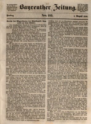 Bayreuther Zeitung Freitag 4. August 1848