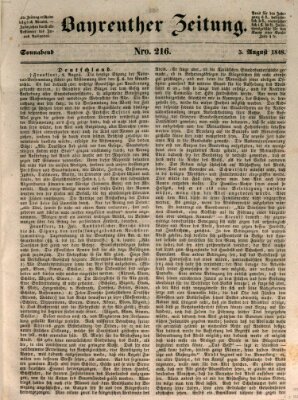 Bayreuther Zeitung Samstag 5. August 1848