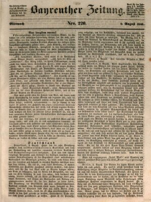 Bayreuther Zeitung Mittwoch 9. August 1848