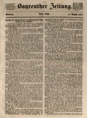 Bayreuther Zeitung Montag 14. August 1848