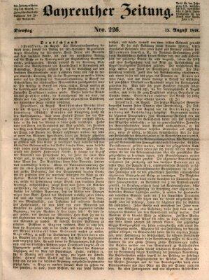 Bayreuther Zeitung Dienstag 15. August 1848