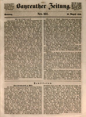 Bayreuther Zeitung Sonntag 20. August 1848