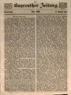 Bayreuther Zeitung Donnerstag 24. August 1848