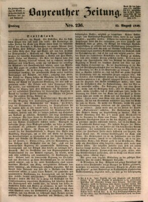 Bayreuther Zeitung Freitag 25. August 1848