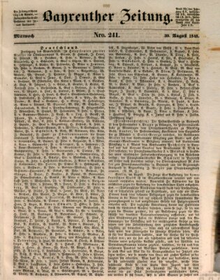 Bayreuther Zeitung Mittwoch 30. August 1848