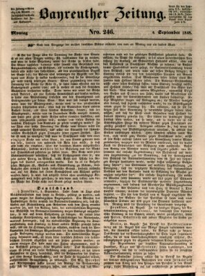 Bayreuther Zeitung Montag 4. September 1848