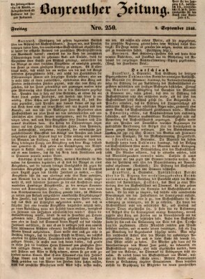 Bayreuther Zeitung Freitag 8. September 1848