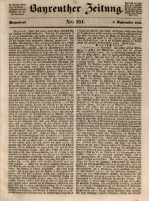 Bayreuther Zeitung Samstag 9. September 1848