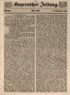 Bayreuther Zeitung Dienstag 19. September 1848