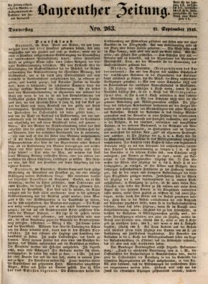 Bayreuther Zeitung Donnerstag 21. September 1848