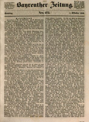 Bayreuther Zeitung Sonntag 1. Oktober 1848