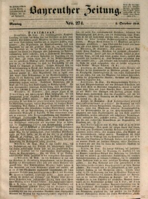 Bayreuther Zeitung Montag 2. Oktober 1848