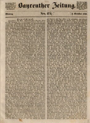 Bayreuther Zeitung Dienstag 3. Oktober 1848