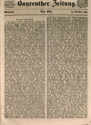 Bayreuther Zeitung Mittwoch 11. Oktober 1848