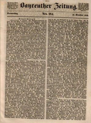 Bayreuther Zeitung Donnerstag 12. Oktober 1848