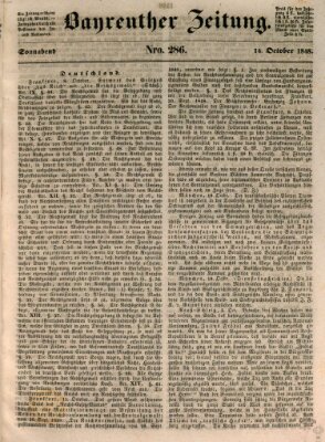 Bayreuther Zeitung Samstag 14. Oktober 1848