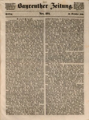 Bayreuther Zeitung Freitag 20. Oktober 1848