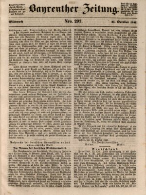 Bayreuther Zeitung Mittwoch 25. Oktober 1848