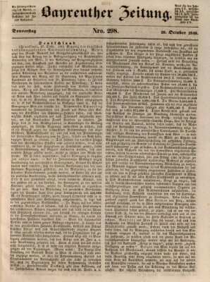 Bayreuther Zeitung Donnerstag 26. Oktober 1848