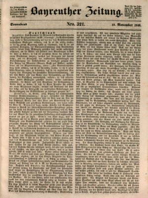 Bayreuther Zeitung Samstag 18. November 1848