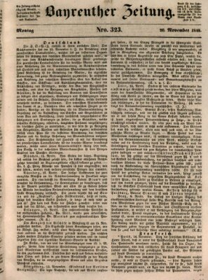 Bayreuther Zeitung Montag 20. November 1848