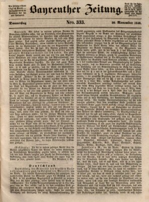 Bayreuther Zeitung Donnerstag 30. November 1848