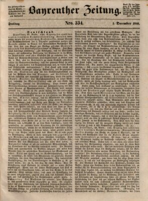 Bayreuther Zeitung Freitag 1. Dezember 1848