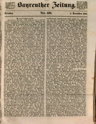 Bayreuther Zeitung Dienstag 5. Dezember 1848