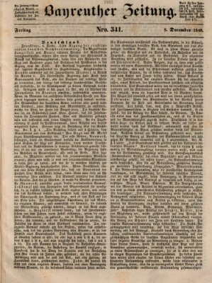 Bayreuther Zeitung Freitag 8. Dezember 1848