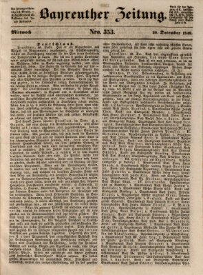 Bayreuther Zeitung Mittwoch 20. Dezember 1848