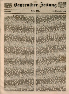 Bayreuther Zeitung Sonntag 24. Dezember 1848