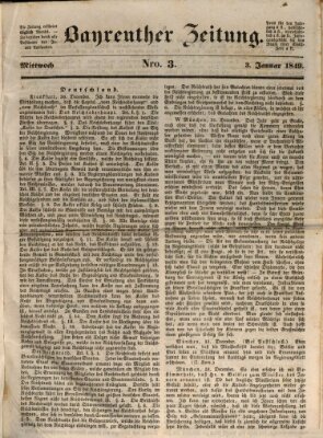 Bayreuther Zeitung Mittwoch 3. Januar 1849