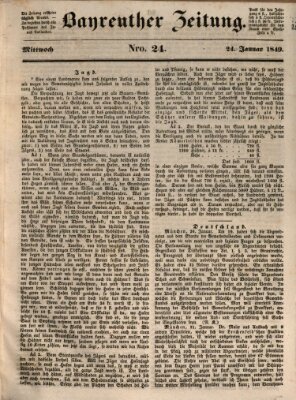 Bayreuther Zeitung Mittwoch 24. Januar 1849