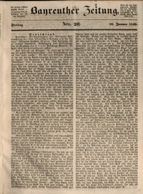 Bayreuther Zeitung Freitag 26. Januar 1849